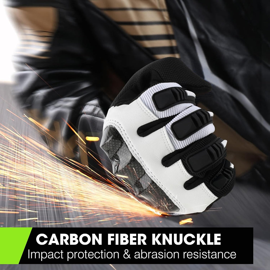 Lightweight Motorcycle Gloves for Men Women Touchscreen Summer | Carbon Knuckle Protection, Breathable & Anti-Slip