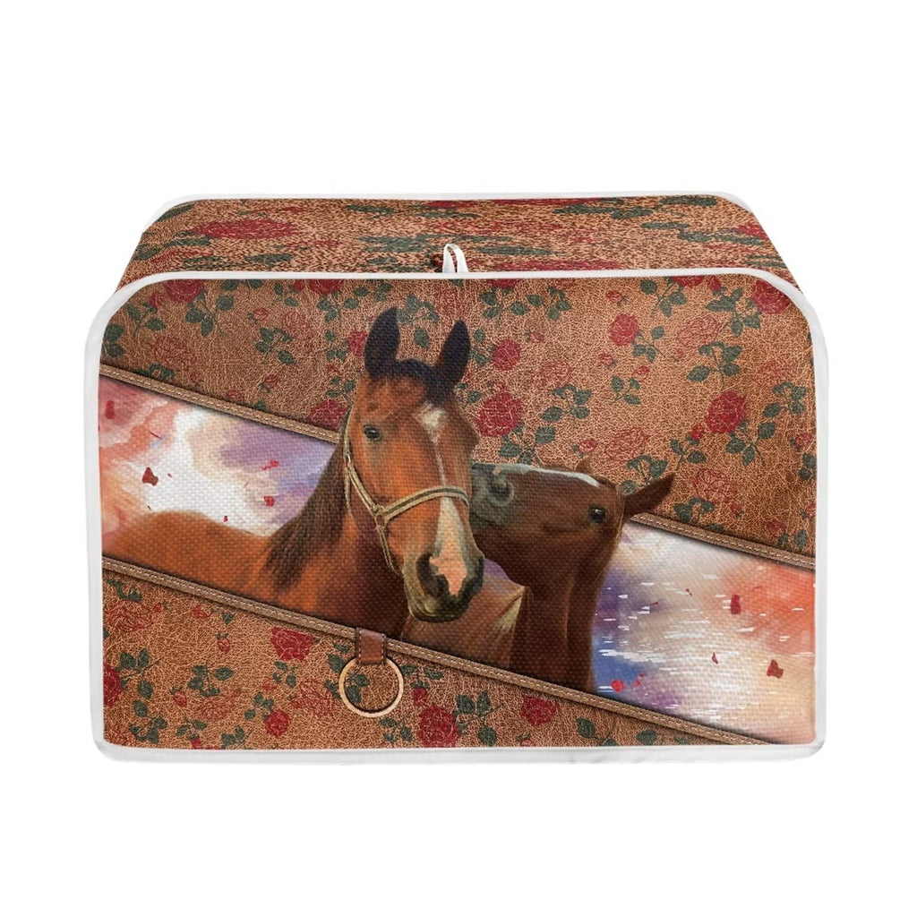 chaqlin 4 Slice Toaster Covers for Kitchen Rose Horse Pattern Toaster Bags Personalized Design Appliance Accessories