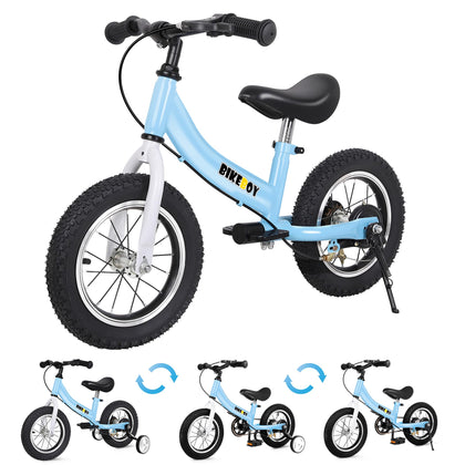 Balance Bike 3 in 1,The Dual Use of a Kids Balance Bike and Toddler Bike, for 2 3 4 5 6 7 Years Old -12 14 16 Inches