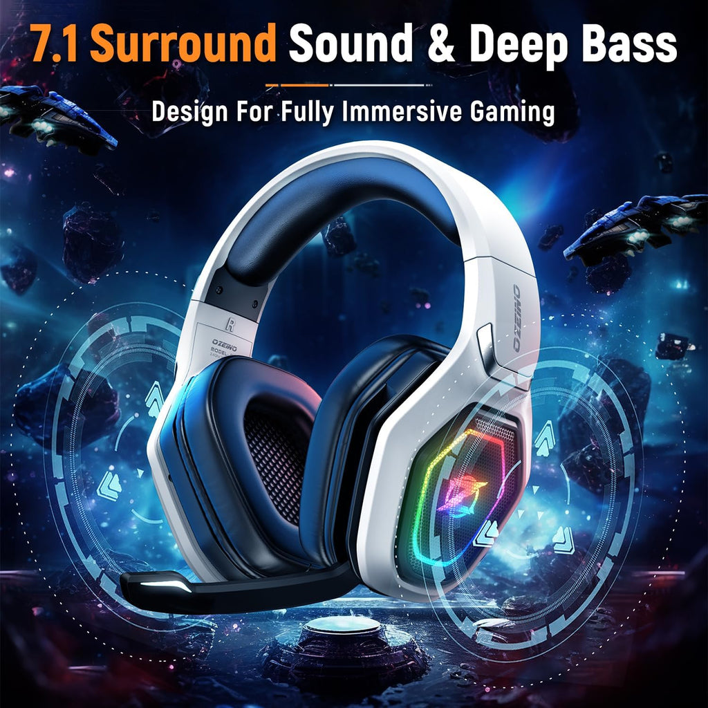 Wireless Gaming Headset for PS5, PC, Switch| Lossless Audio-40H Batt | Play & Charge, 2.4GHz USB & Type-C, Flip Mic