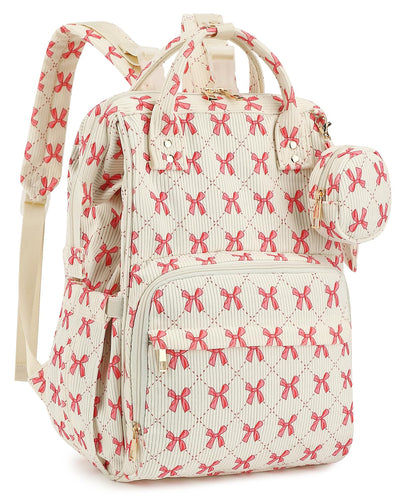 Corduroy Diaper Bag Backpack, Large Capacity Multifunction Baby Diaper Bags for Women, Insulated Bottle Pockets &