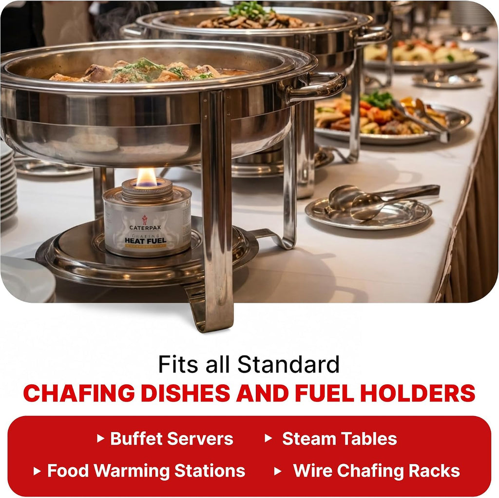 6 Hour Chafing Fuel Cans for Food Warmers and Buffet Trays 24 Pack