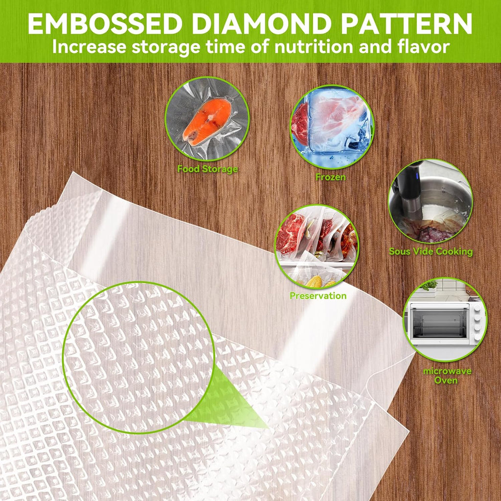 [2 Pack ] Vacuum Sealer Rolls Bags, 2 Rolls 11" x 20' Commercial Grade Food Bag Rolls for Storage Sous Vide, Durable