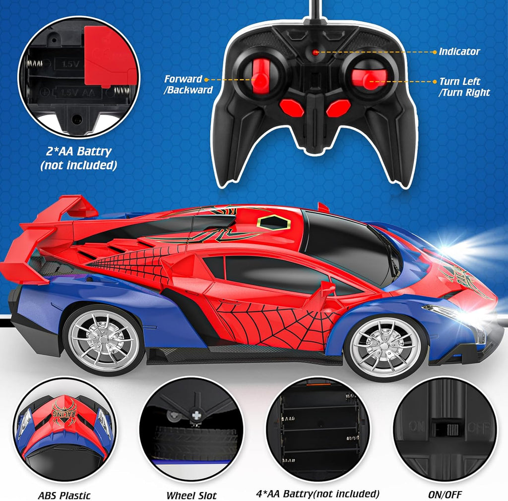 Remote Control Car for Kids, RC Cars for Boys Kids 1:18 Electric Vehicle Toy Car Hobby Racing Car Toys with Lights &