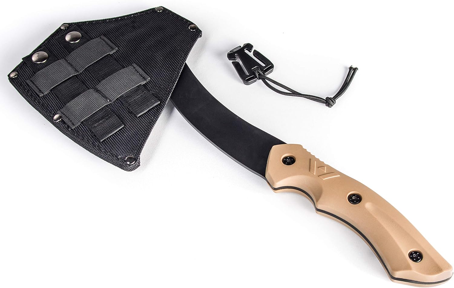 Bushcraft Hatchet - Full Tang Camping Axe with MOLLE Sheath | Split Kindling • Process Firewood • Shelter Building •