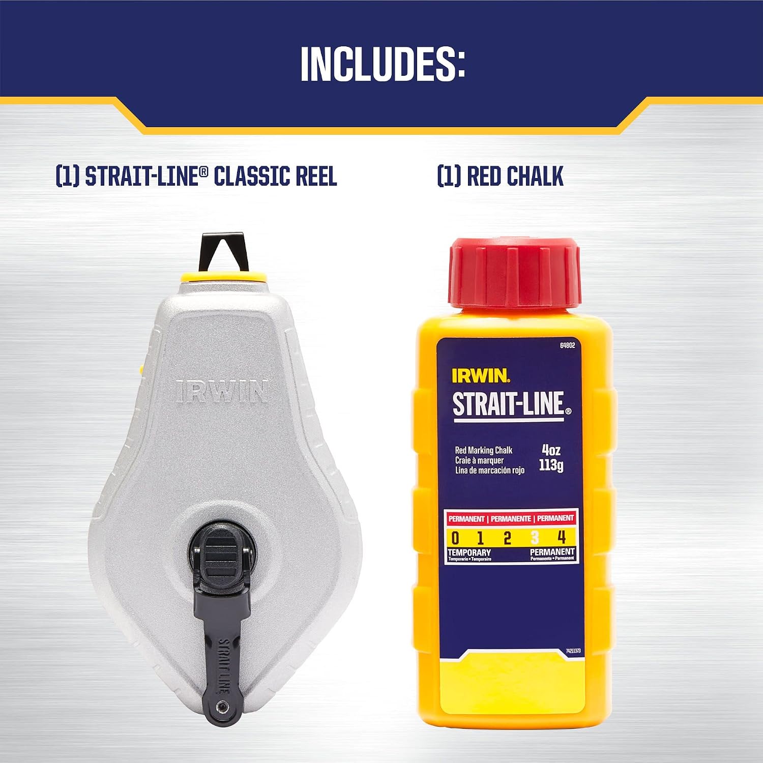 Tools STRAIT-LINE Chalk Line, Classic Reel, Red, 100 ft (IWHT48441RC)