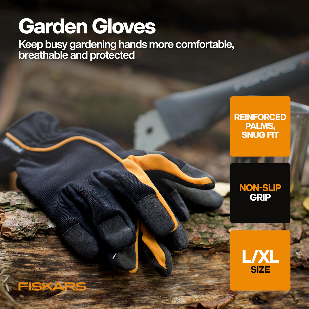 4-Piece Tool Set, Pruning Shears, Trowel, Cultivator & L/XL Gloves