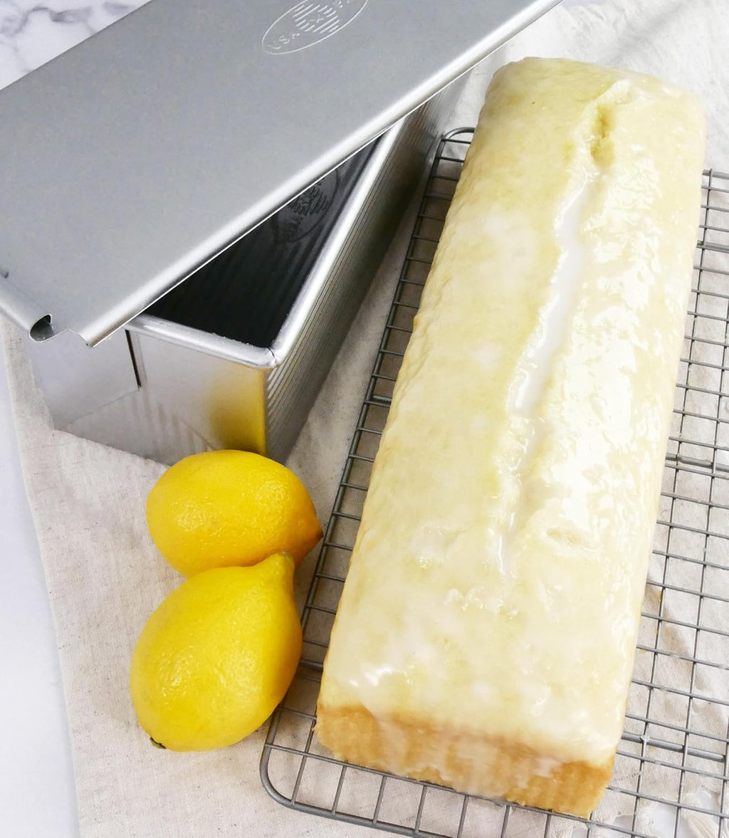 Bakeware Pullman Loaf Pan with Cover, 13 x 4 inch, Nonstick & Quick Release Coating, Made in the USA from Aluminized