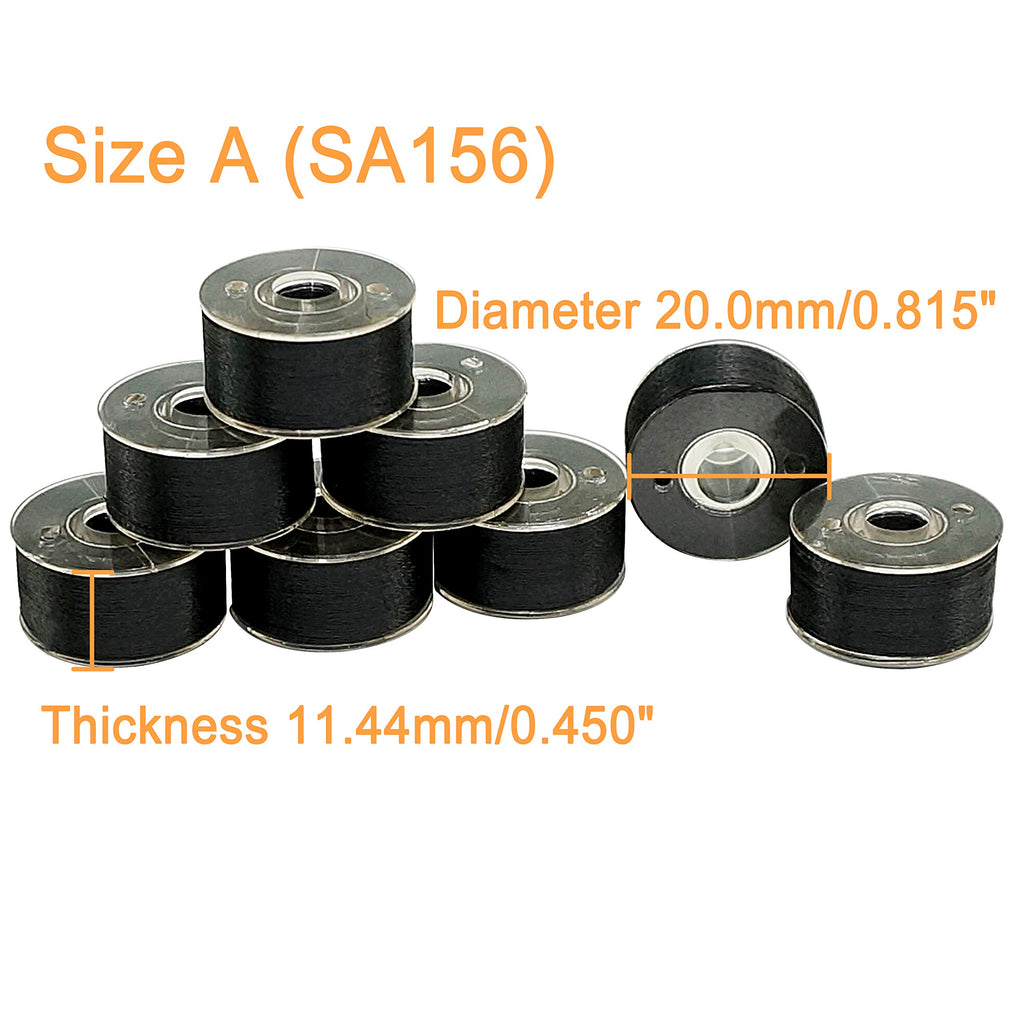 25pcs Size A SA156 Prewound Bobbin Thread -Black