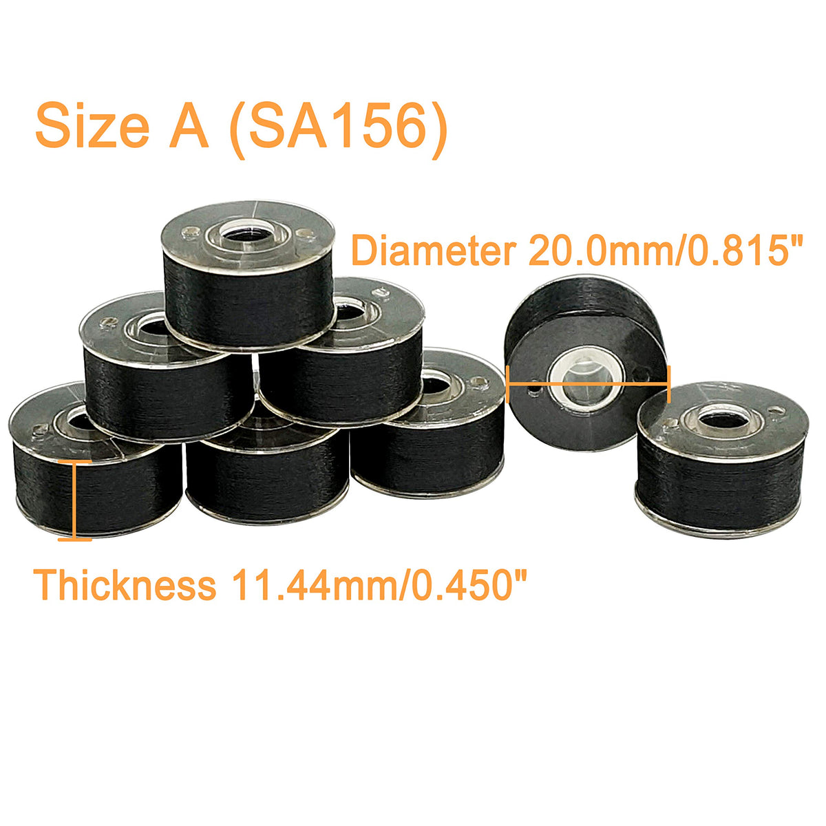25pcs Size A SA156 Prewound Bobbin Thread -Black