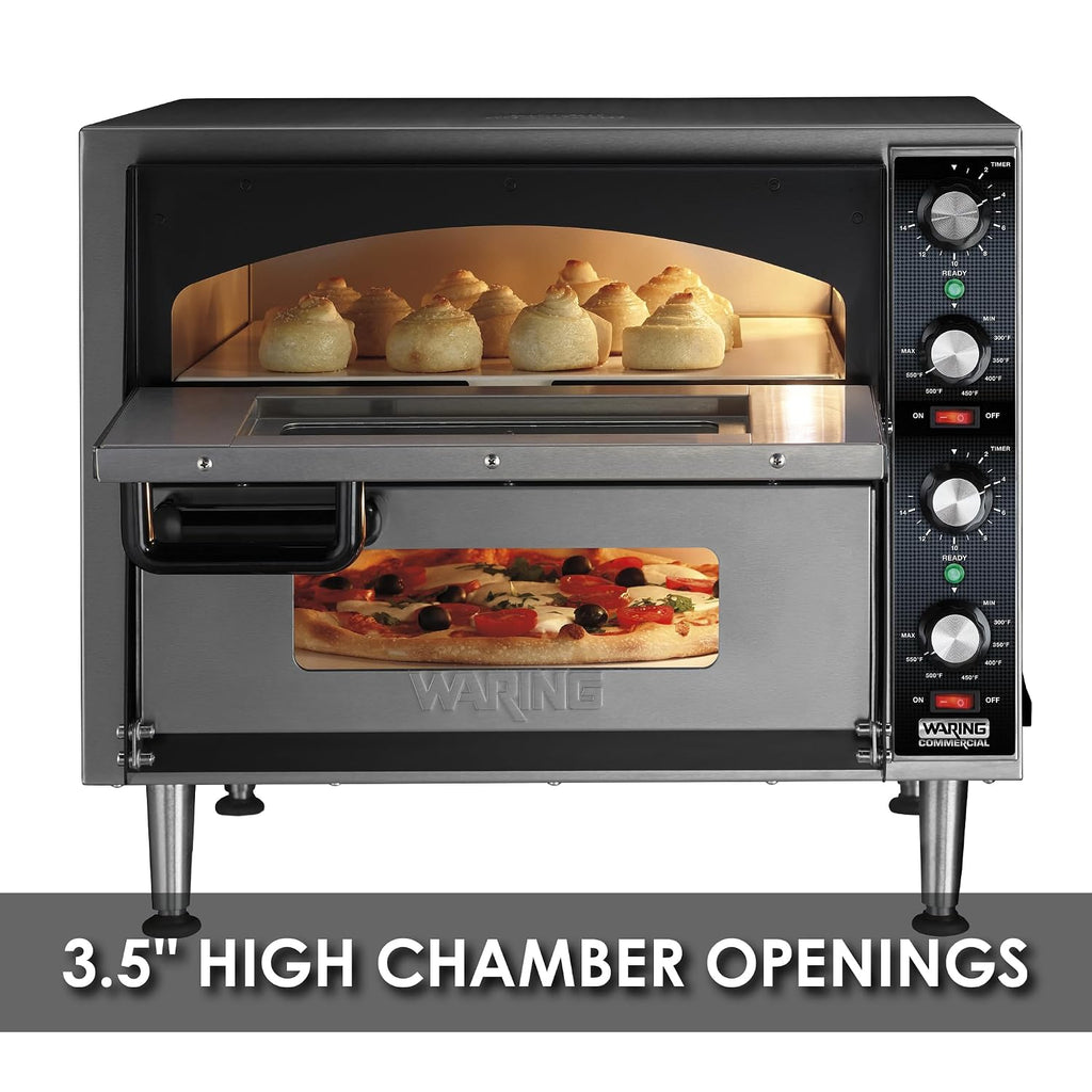 Pizza Oven with Independent Double-Deck & 14" Pizza Deck