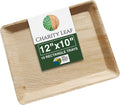 Disposable Bamboo 12" x 10" Trays (10 pieces) Bamboo Serving Platters, Disposable Boards, Eco-Friendly Dinnerware For