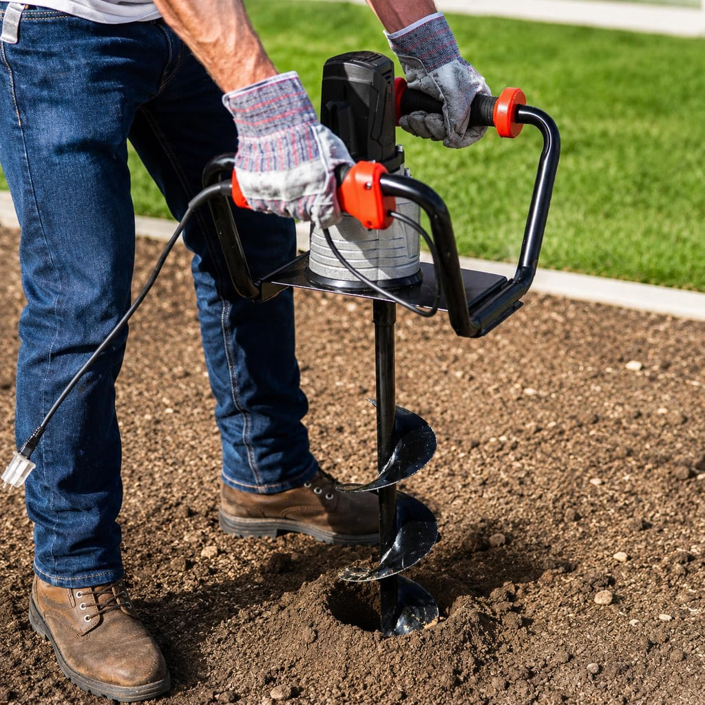 1500W Electric Post Hole Digger Earth Auger Dig Hole Fence Post Hole Digging, Tree Planting with 6" Digging Auger Bit