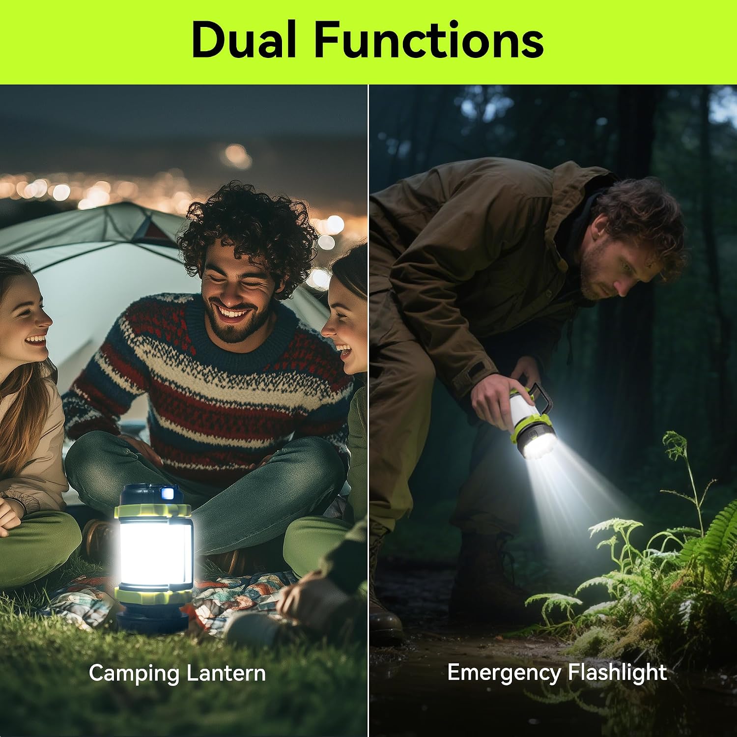 Rechargeable Flashlight, 6 Modes Camping Flashlight LED Camping Lantern for Power Outage, Flashlight for Home