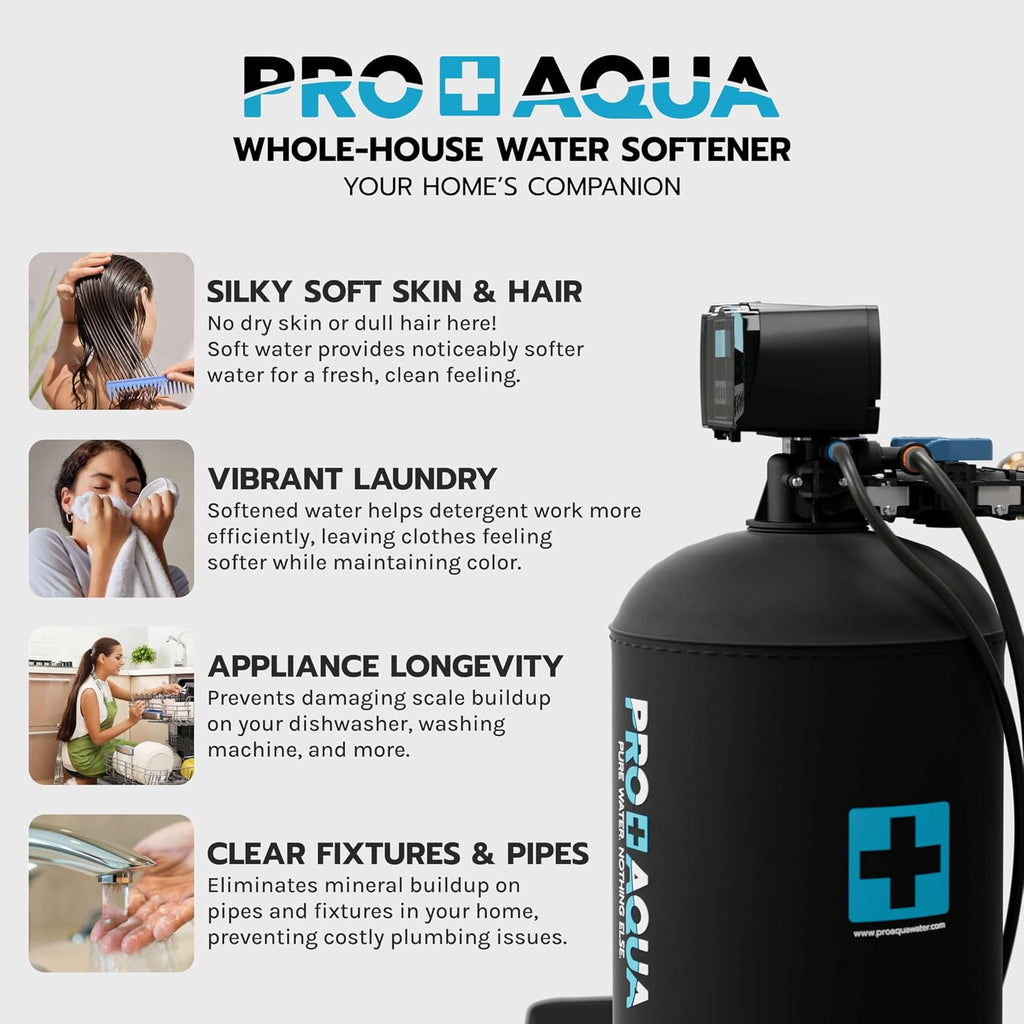 Heavy Duty Whole House Water Softener System – 80,000 Grain Capacity, Premium Long-Lasting Resin, 1" Ports