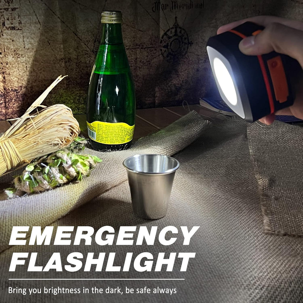 2-Pack Folding Solar Camping Lantern Flashlights, DIBMS Mini Collapsible USB Rechargeable Waterproof Hanging Light