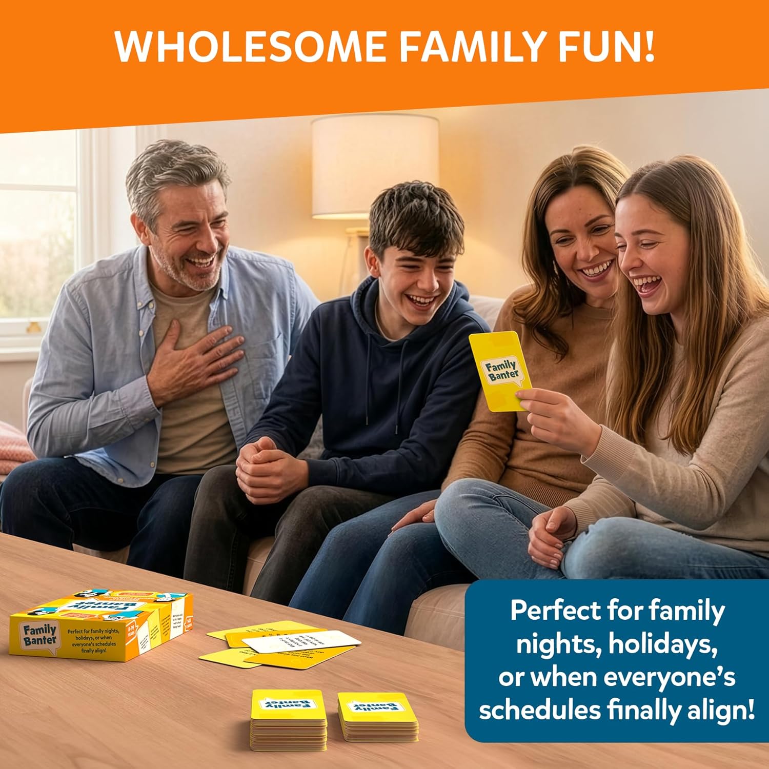 Family Banter Card Game, Fun and Hilarious for Family Game Night, Interactive Conversation with 148 Question Cards