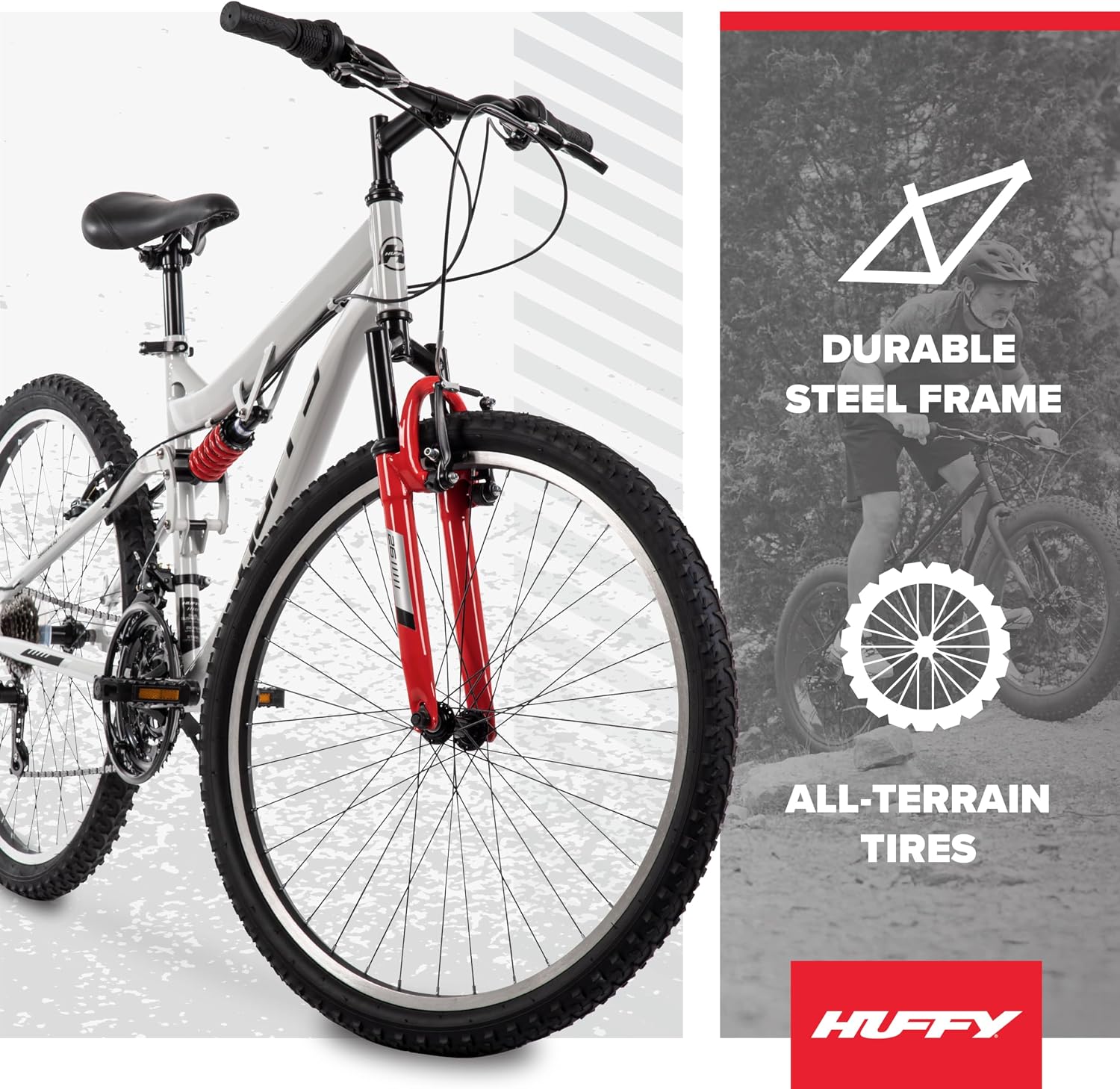 Stone Mountain Bike 20"/24"/26" for Men/Women/Girls/Boys | 6-Speed (20") or 21-Speed Options, Front or Dual