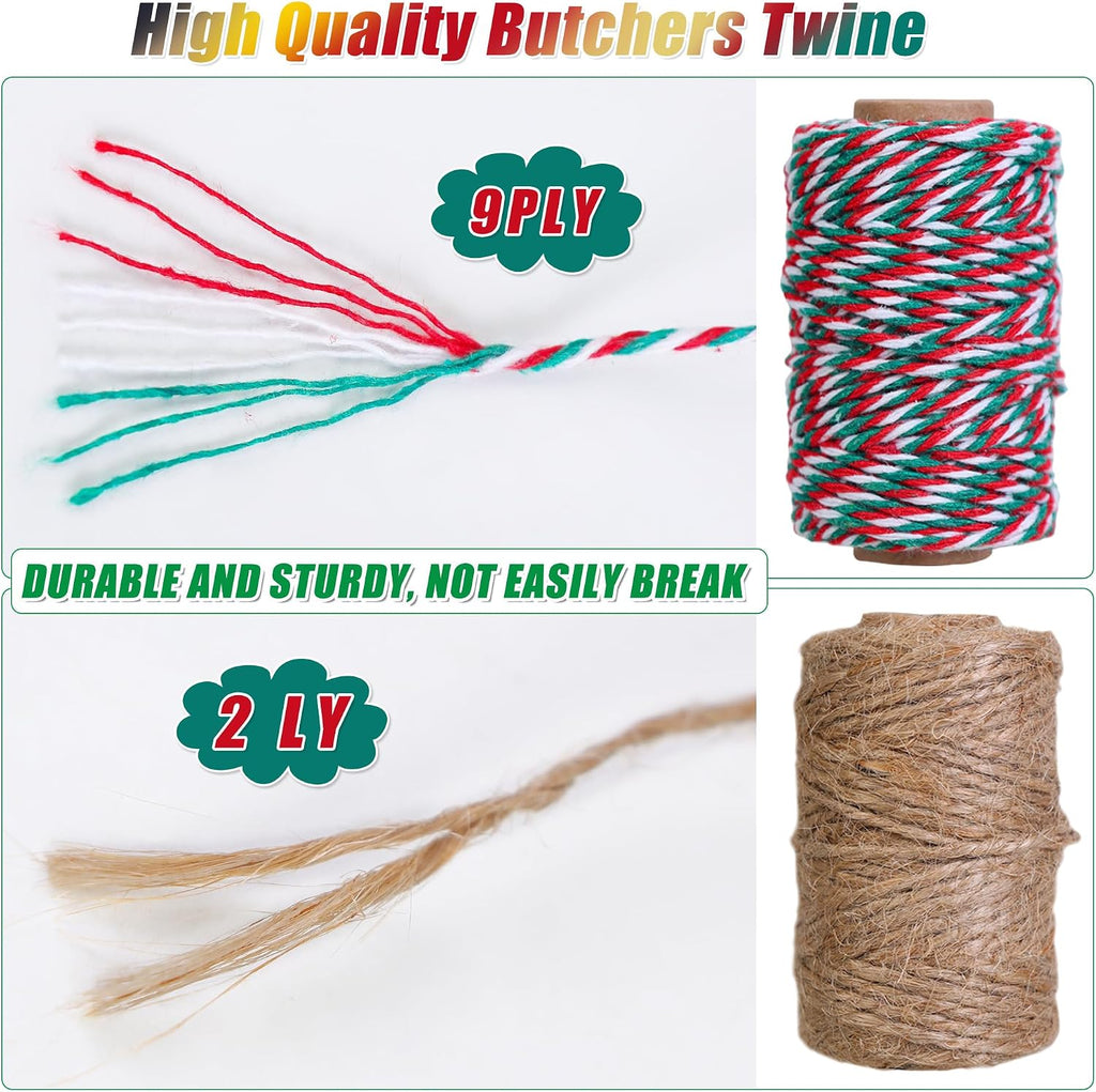 9 Rolls Colorful Twine Cotton Colored Baker Twine, 65.5 FT Each Roll Length