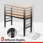 48" Adjustable Workbench, Rubber Wood Top, 2000 LBS Capacity