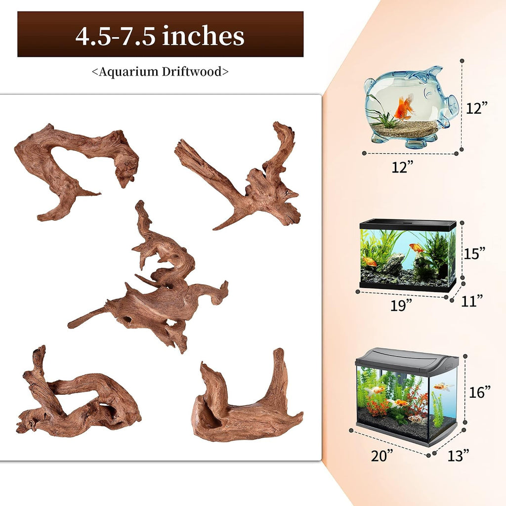 Natural Small Driftwood for Aquarium Decor Fish Tank Decorations | Natural Driftwood for Aquascaping and Reptile