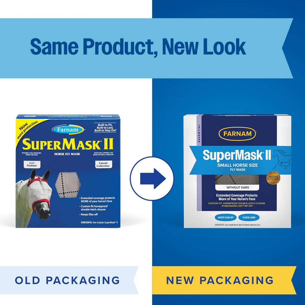 SuperMask II Horse Fly Mask Without Ears, Small Horse/Arabian Size