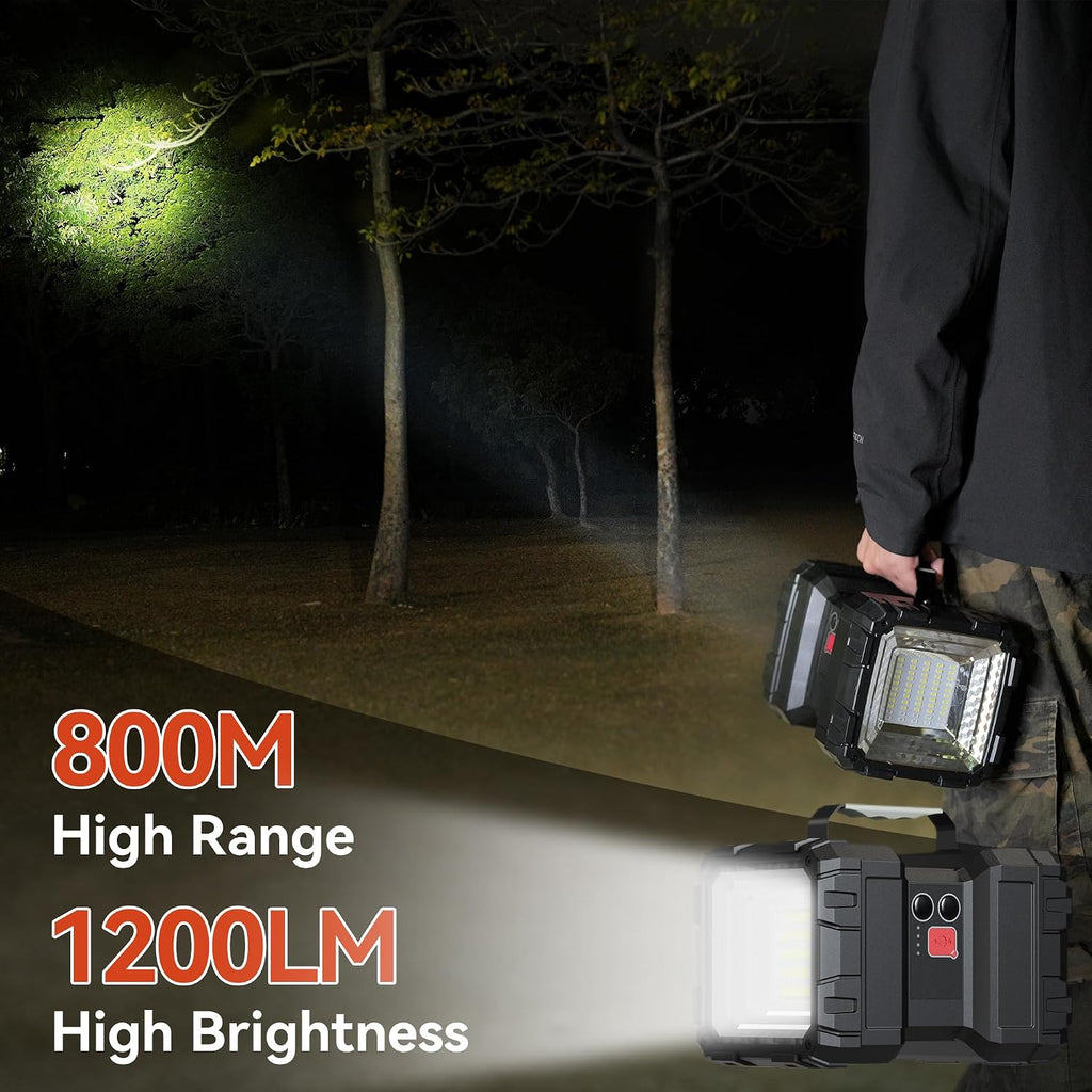 Rechargeable Flashlight, LED Spotlight Flashlight 10000 Capacity 1200LM 20h Ultra-Long Standby 3+4 Lights Modes