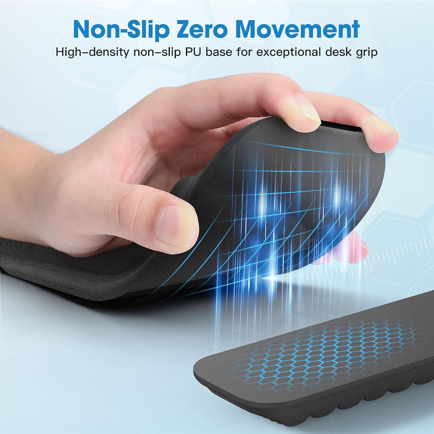 Ergonomic Wrist Rest for Keyboard and Mouse, Soft Memory Foam Keyboard Wrist Rest Set with Non-Slip Silicone Base