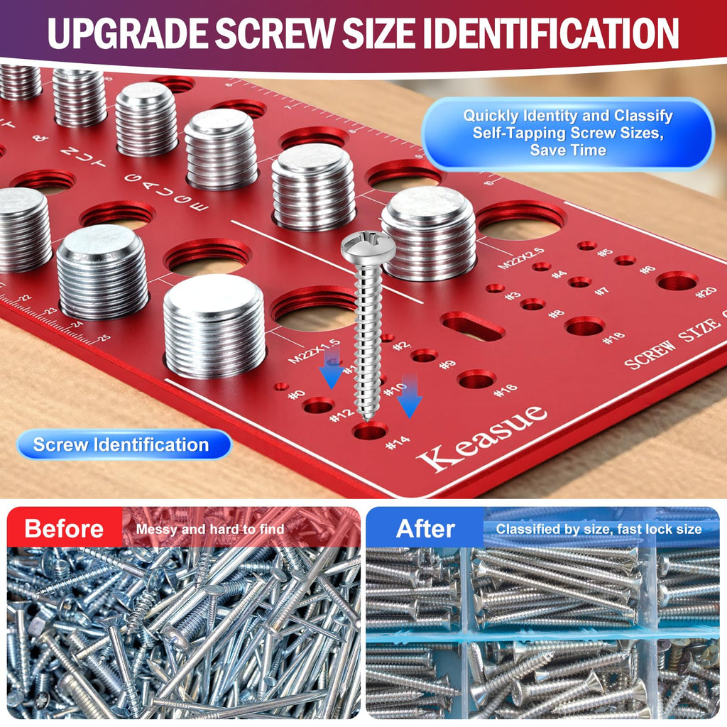 76Pcs Thread Checker, Nut and Bolt Thread Checker, Screw Size Check Gauge