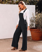 Corduroy Overalls for Women Baggy Wide Leg Bib Overall Jumpsuit