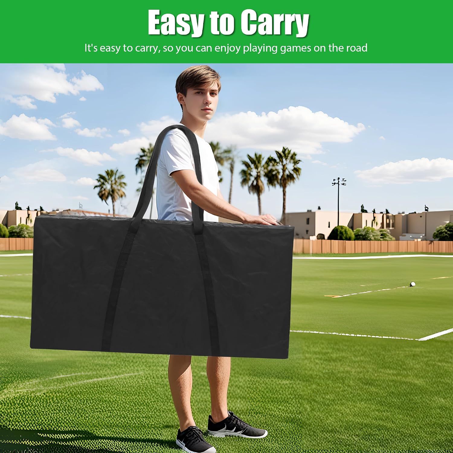 4x2Ft or 3x2Ft Solid Wood Cornhole Game Board with 8 Bean Bags and Carrying Case for Outdoor Yard Beach Lawn Party