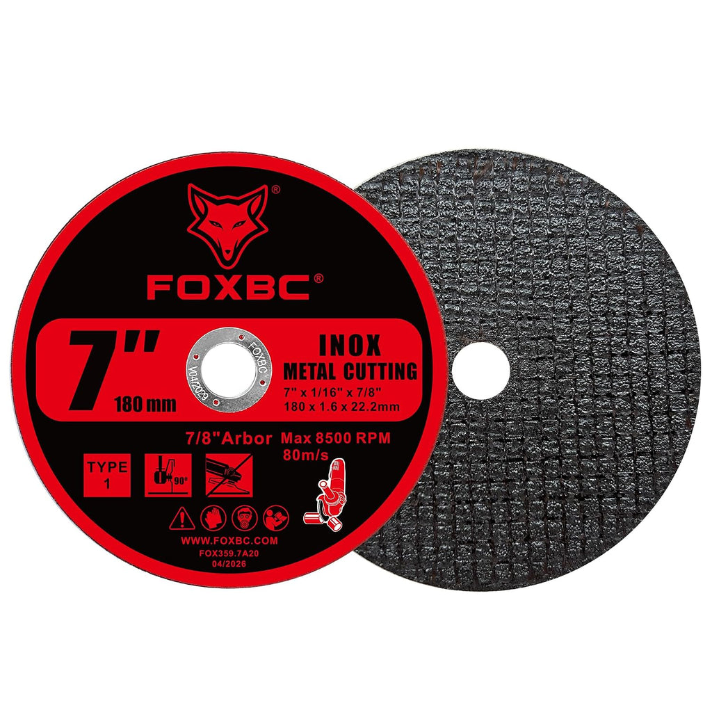 FOXBC 7 Inch Metal Cut Off Wheel Disc, 7" x 1/16" x 7/8" - 20 Pack