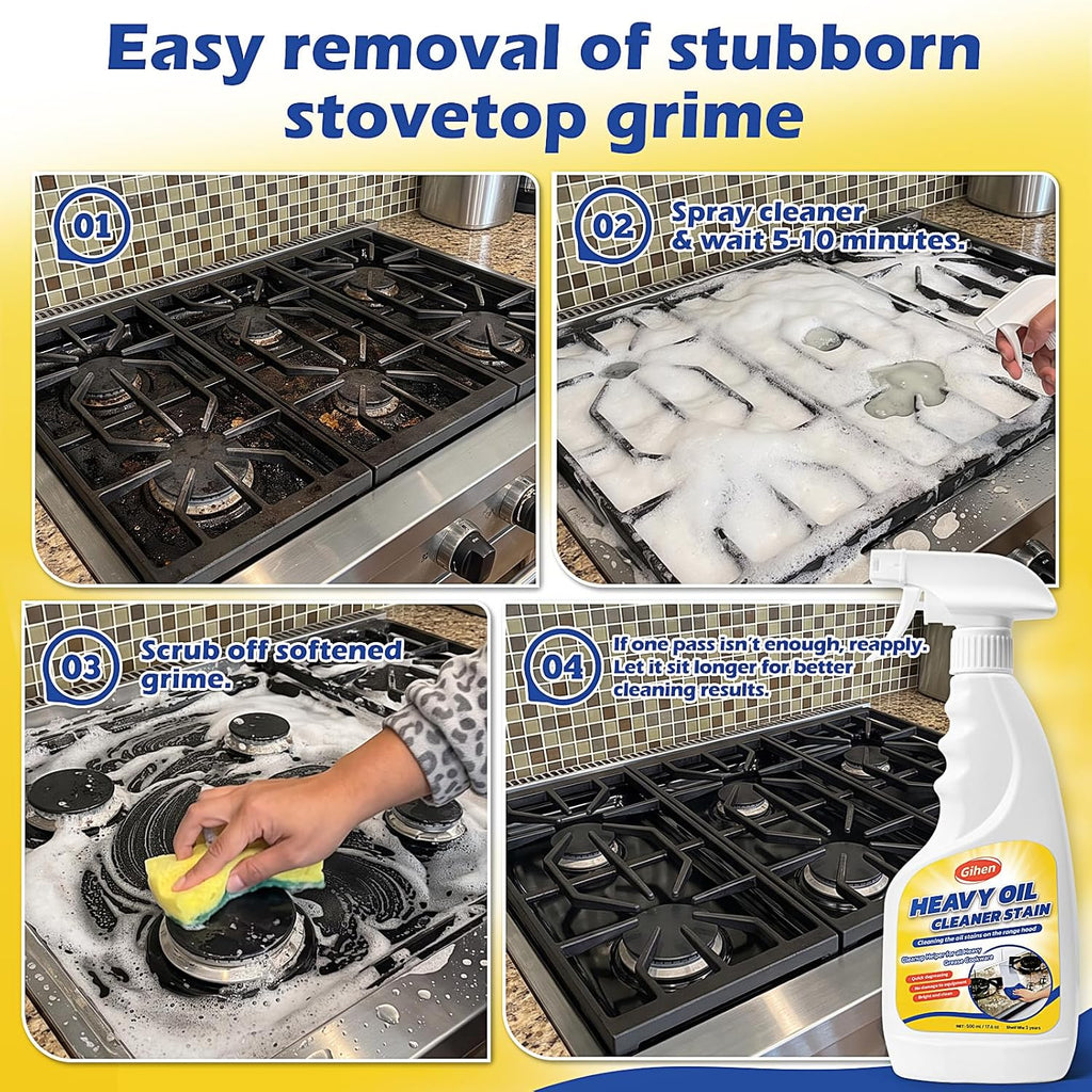 Heavy‑Duty Oil Degreaser Cleaner for Pan Bottoms, Oven, Stove, Range Hood