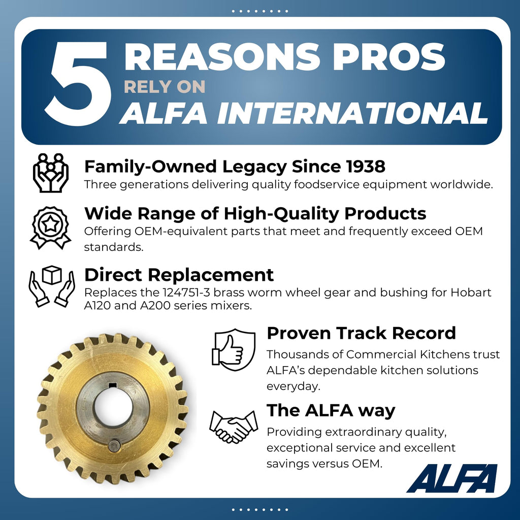 ALFA HM2-513 Replacement 60Hz Brass Worm Wheel Gear & Bushing