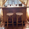 Outdoor Bar Stool Rattan Bamboo Finish Indoor Bar Stools