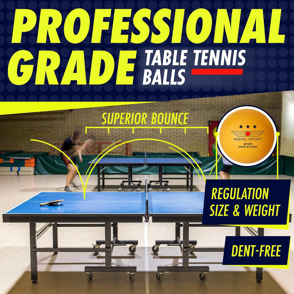 Ping Pong Paddle Set with Rackets, Net, Balls & Carry Case for Table Tennis | Professional Paddles, Balls &