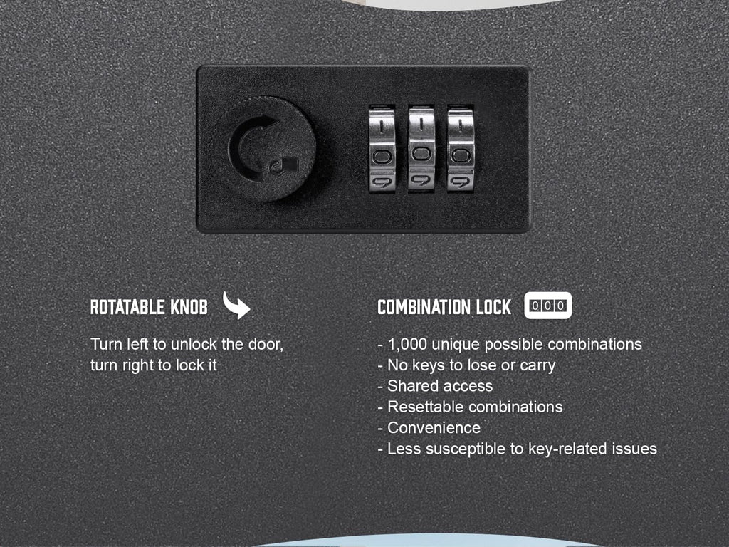 Wall Mount Key Cabinet with Combination Code – Steel Locking Key Organizer Box for Home, Office, Business, Rental