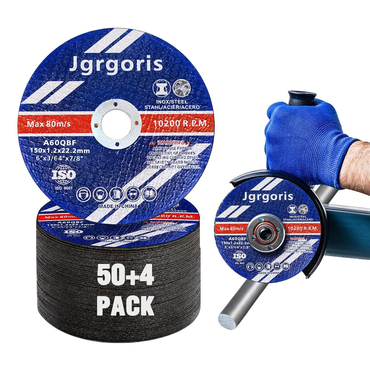 6 Inch Cut Off Wheels, .045" Ultra-Thin Angle Grinder Cutting Disc, 54 Pack