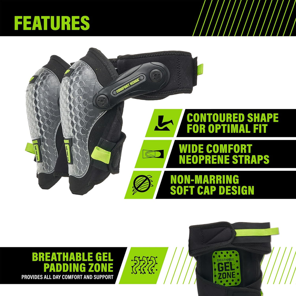 Comfort Hinge Knee Pads, One Size, 1 Pair, Black