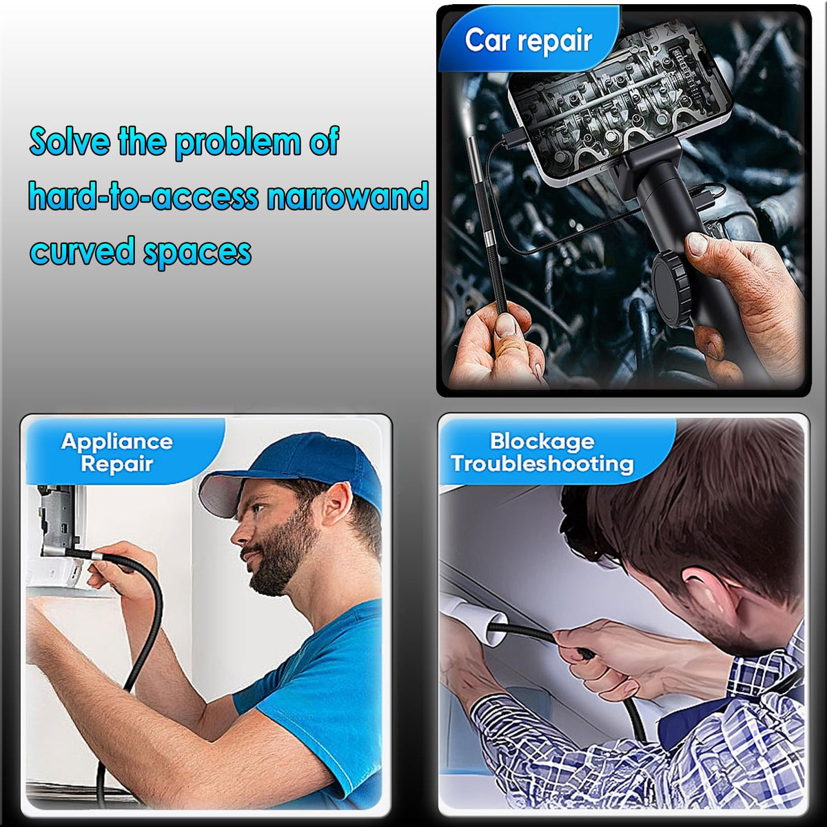 Endoscope Camera with Light for iPhone & Android Mobile Phone