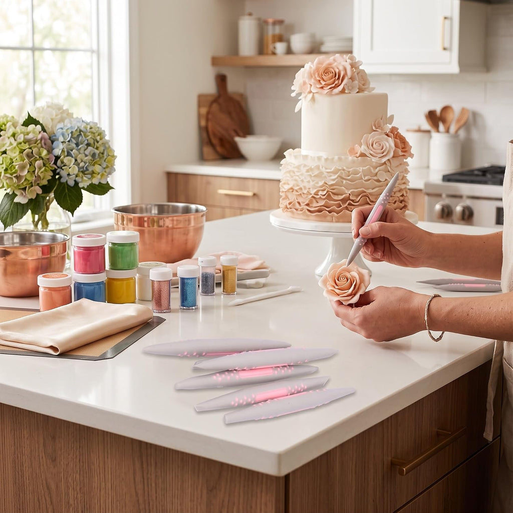 Plastic Fondant Carving Pen Set, 6-Piece Multi-Tip Tools