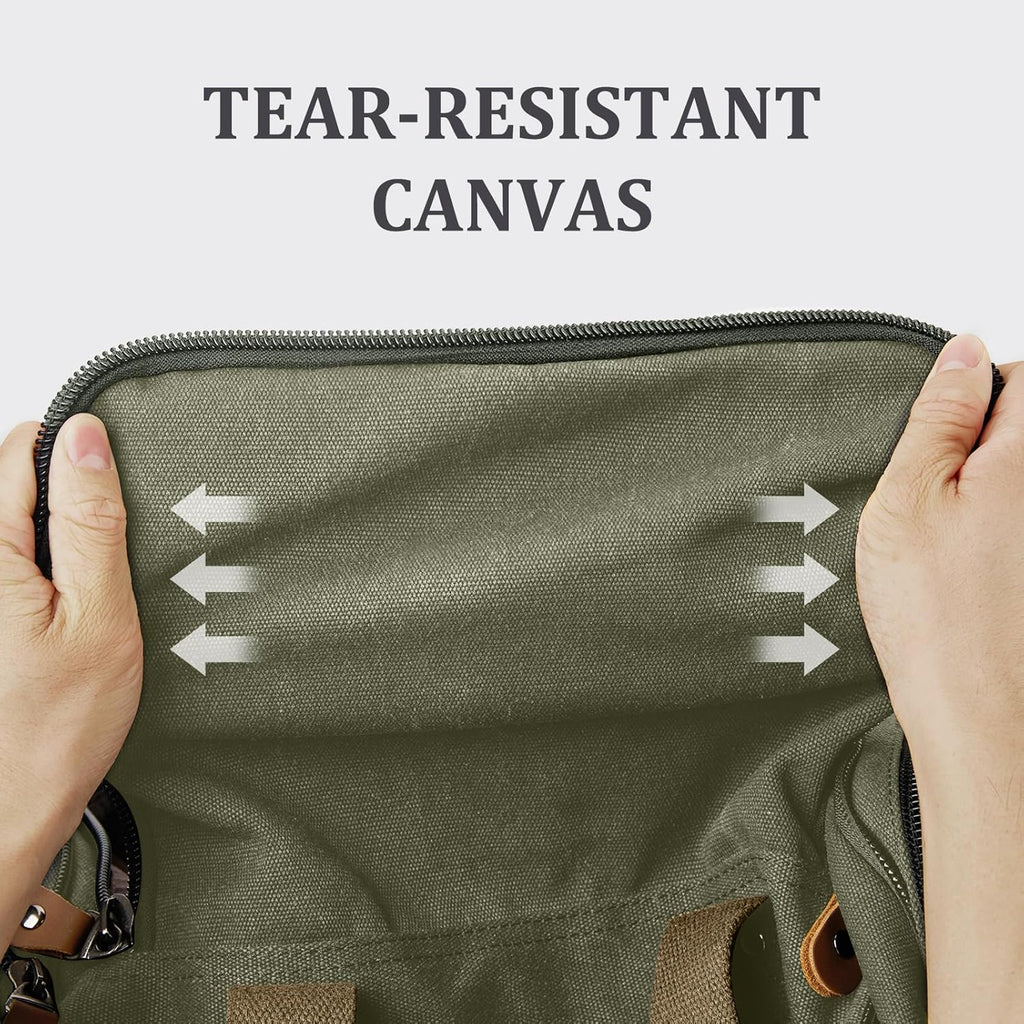 Canvas Duffle Bag for Travel 60L Duffel Overnight Weekender Bag (Army Green)