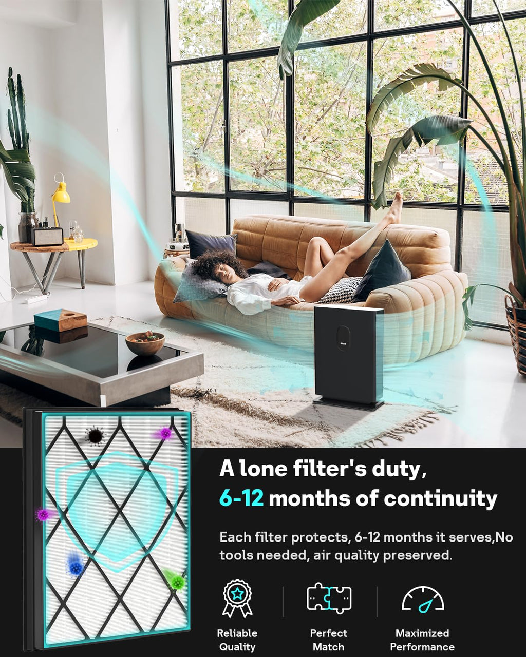 Filter Replacement for Shark Air Purifier 4-Fan HE400 Series