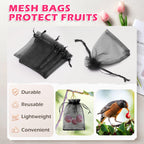 50 Pcs Black Organza Bags 3×4'', Small Mesh Gift Bag with Drawstring