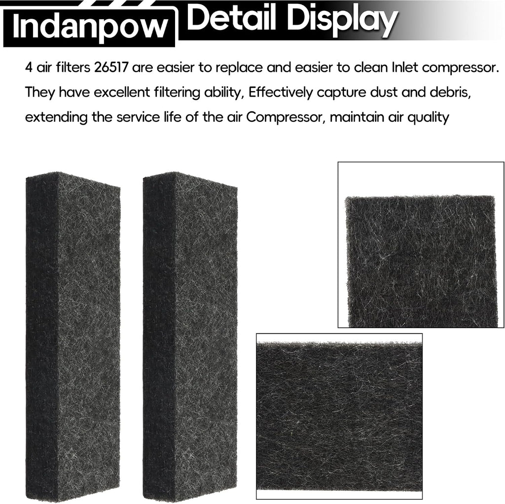 26517 Air Compressor Felt Filter Compatible with Craftsman, 4-Pack