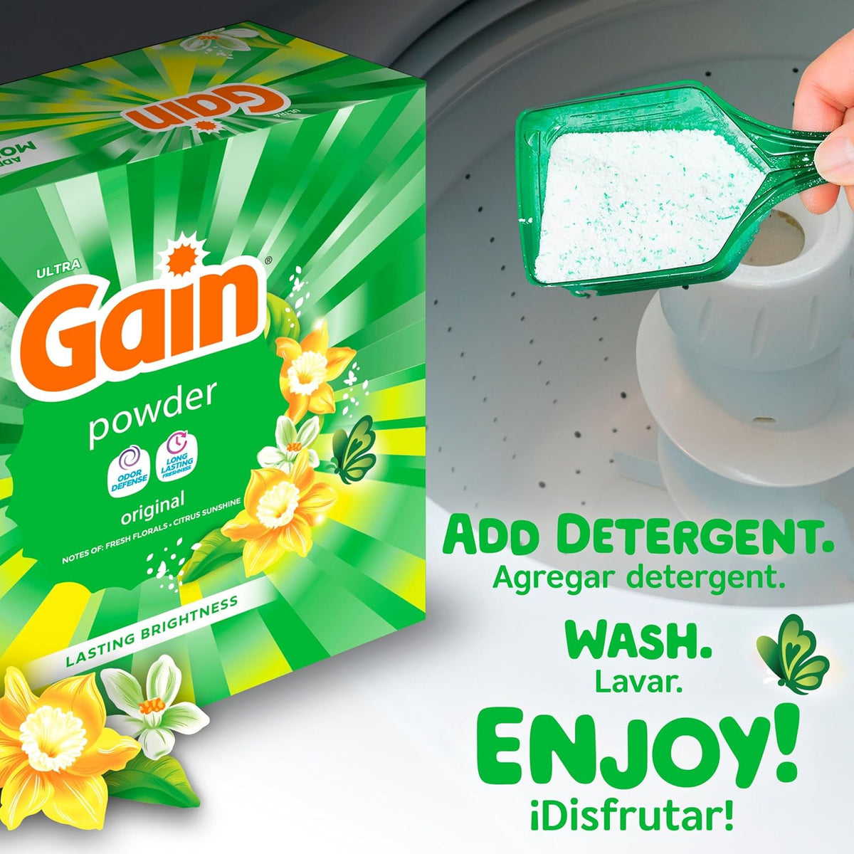 Powder Laundry Detergent, Original Scent, 167 Loads, 154 OZ