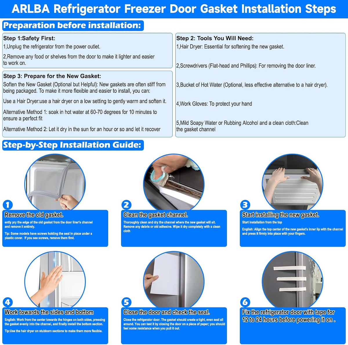 Upgraded 34.84"x 24.2" MDS64172919 Refrigerator Freezer Door Gasket Compatible with LG and Kenmore Freezer Seal MDS38201406 MDS38201419 2704730 AP5787017 PS8752589 EAP8752589 Refrigerator Gasket Gray