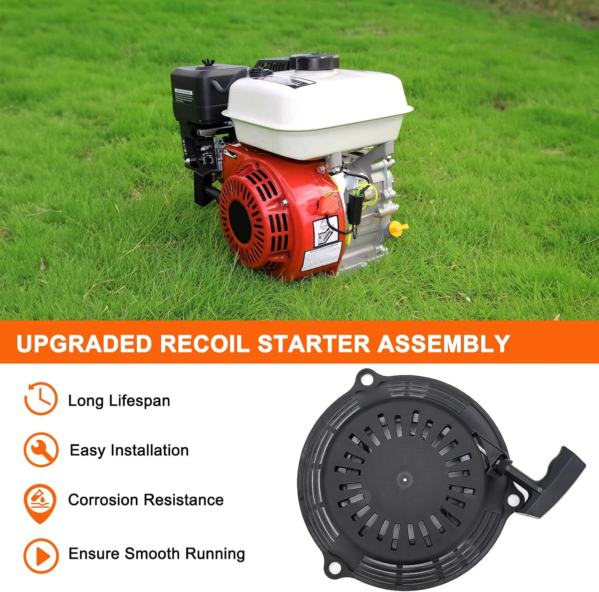Hipa GCV160 Pull Start Recoil Starter Assembly Compatible with Honda GCV 160 GCV135 EN2000 HRU19 GC135 GC160 EN2000 Generator Engine Lawn Mower Replace 28400-Z0L-V20ZA 28400-Zl8-023ZA