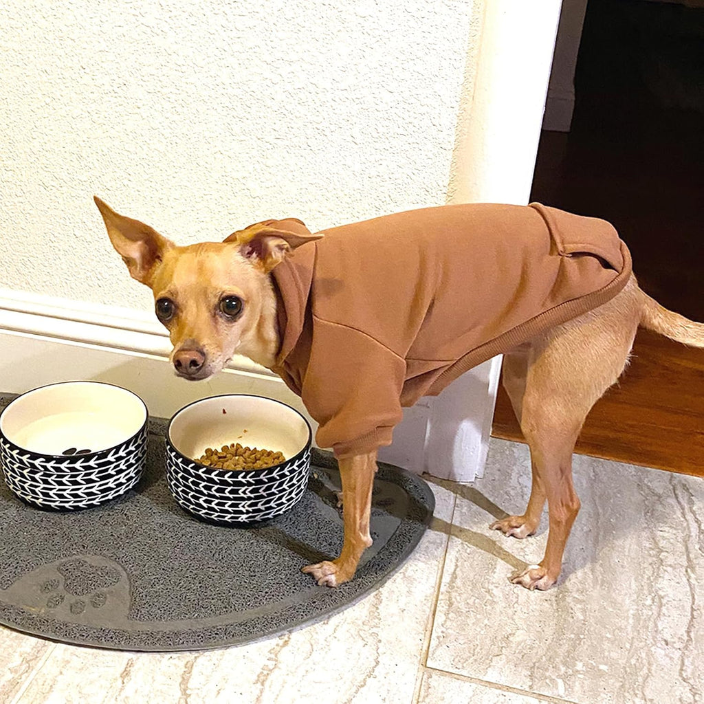Soft Dog Hoodies for Small Dogs, Fleece Puppy Sweatshirt with Pockets, Warm Winter Cold Weather Coats for Pet Cat