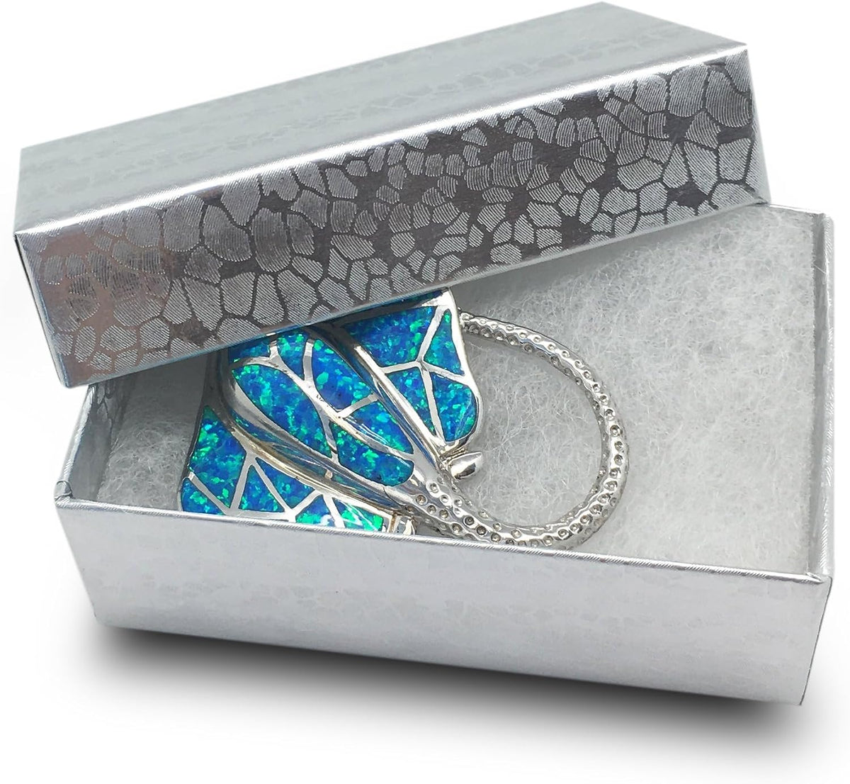 TheDisplayGuys 25 Cardboard Jewelry Gift Boxes with Inserts - Silver Foil